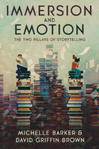 book cover Immersion and Emotion two people sitting on two stacks of books